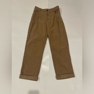 Miou Muse Corduroy Pants Women’s Medium Tan Cuffed High Waisted